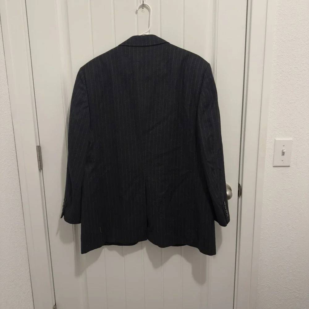 Christian Dior Monsieur Jacobson's Men's‎ Wool Dark Gray Tan Stripe Suit Jacket